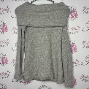 Sundance sweater off shoulder cashmere grey light soft cozy versatile wear